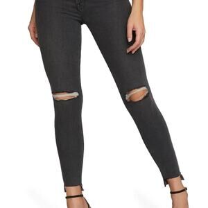 Good American Good Legs Shadow Pockets Black Distressed 2 26 Skinny Jean Classic